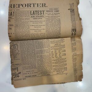 Vintage Newspaper Print 1893